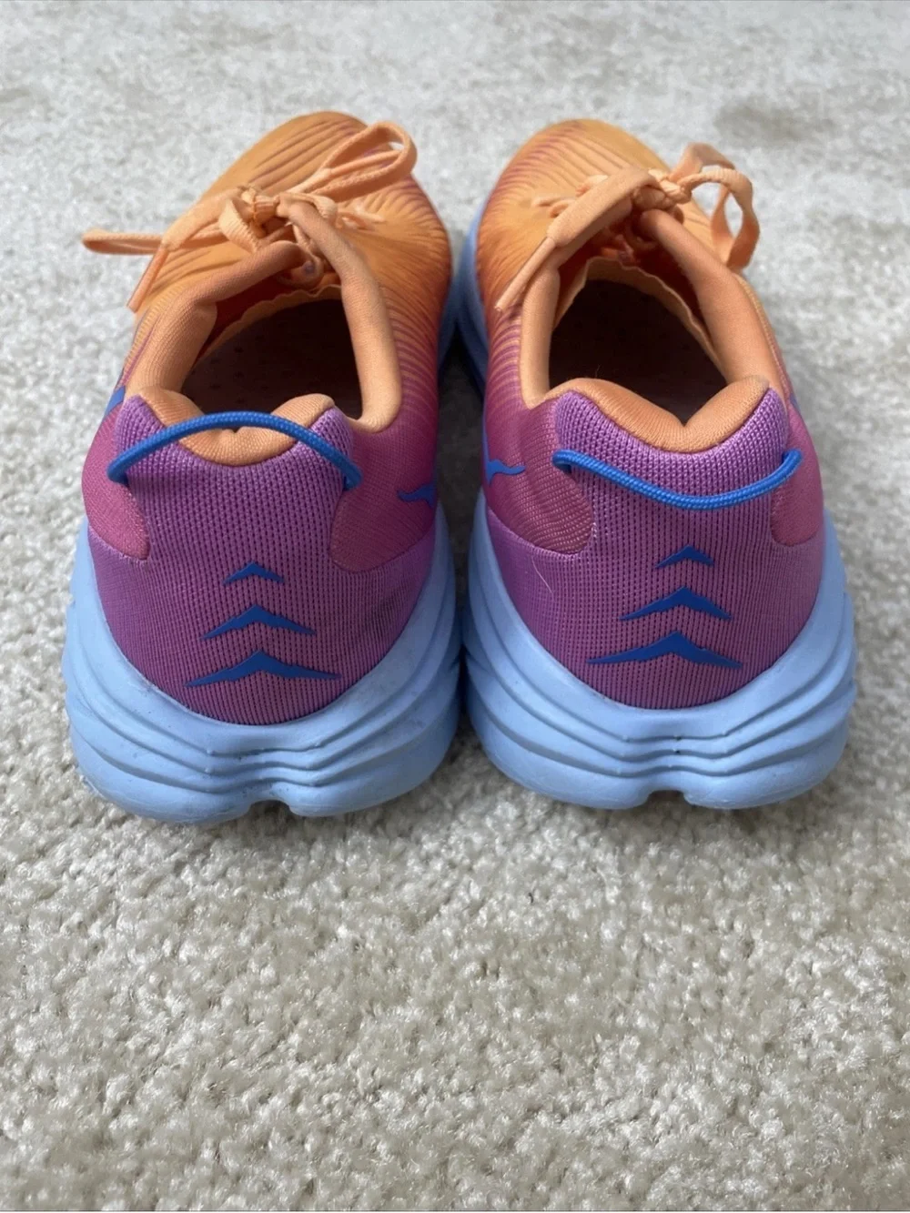 Hoka One One Rincon 3 Women’s 9.5 Orange Running Sneakers Gym Shoes - NO INSOLES